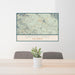 24x36 Groveland California Map Print Lanscape Orientation in Woodblock Style Behind 2 Chairs Table and Potted Plant
