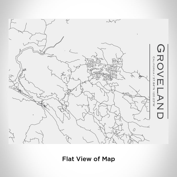 Rendered View of Groveland California Map Engraving on 20oz Stainless Steel Insulated Bottle with Bamboo Top in White