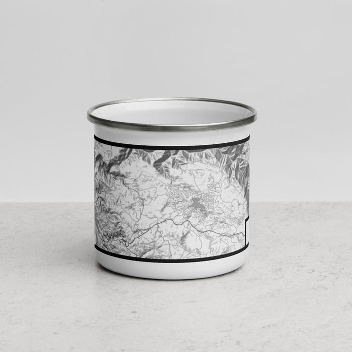 Front View Custom Groveland California Map Enamel Mug in Classic