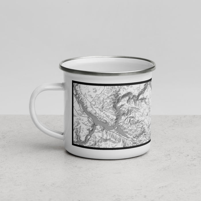 Left View Custom Groveland California Map Enamel Mug in Classic