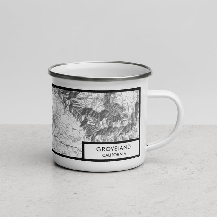 Right View Custom Groveland California Map Enamel Mug in Classic