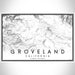 Groveland California Map Print Landscape Orientation in Classic Style With Shaded Background