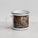 Left View Custom Groveland California Map Enamel Mug in Ember