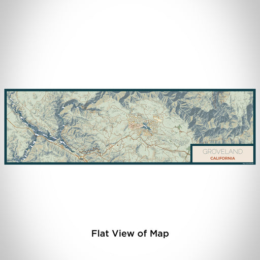 Flat View of Map Custom Groveland California Map Enamel Mug in Woodblock