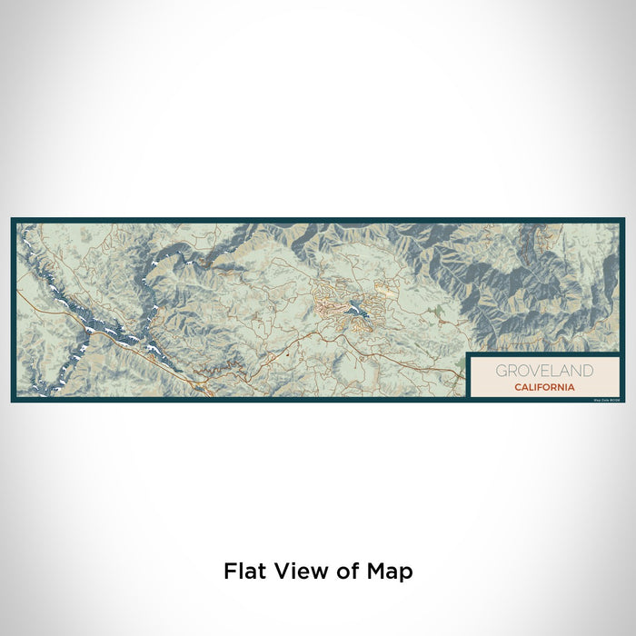 Flat View of Map Custom Groveland California Map Enamel Mug in Woodblock