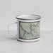 Left View Custom Groveland California Map Enamel Mug in Woodblock