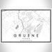 Gruene Texas Map Print Landscape Orientation in Classic Style With Shaded Background