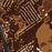 Gruene Texas Map Print in Ember Style Zoomed In Close Up Showing Details