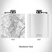 Rendered View of Gruene Texas Map Engraving on 6oz Stainless Steel Flask in White
