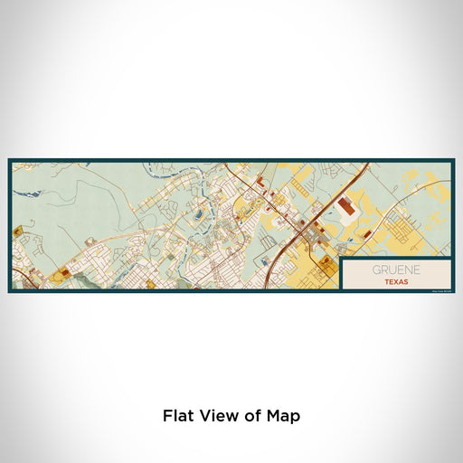 Flat View of Map Custom Gruene Texas Map Enamel Mug in Woodblock