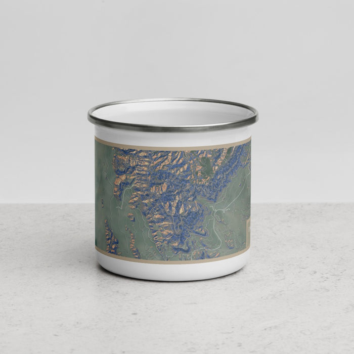 Front View Custom Guadalupe Mountains National Park Map Enamel Mug in Afternoon