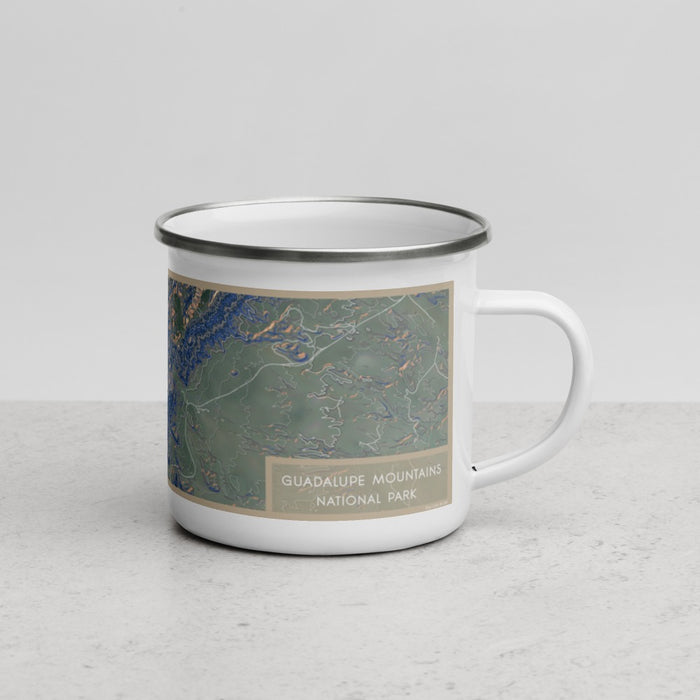 Right View Custom Guadalupe Mountains National Park Map Enamel Mug in Afternoon