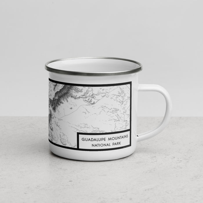 Right View Custom Guadalupe Mountains National Park Map Enamel Mug in Classic