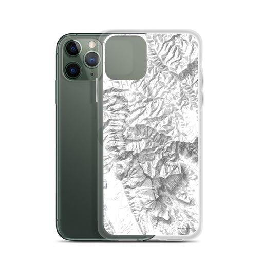 Custom Guadalupe Mountains National Park Map Phone Case in Classic on Table with Laptop and Plant