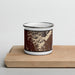 Front View Custom Guadalupe Mountains National Park Map Enamel Mug in Ember on Cutting Board