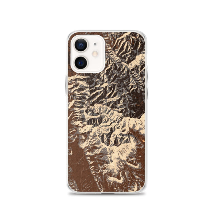 Custom Guadalupe Mountains National Park Map iPhone 12 Phone Case in Ember