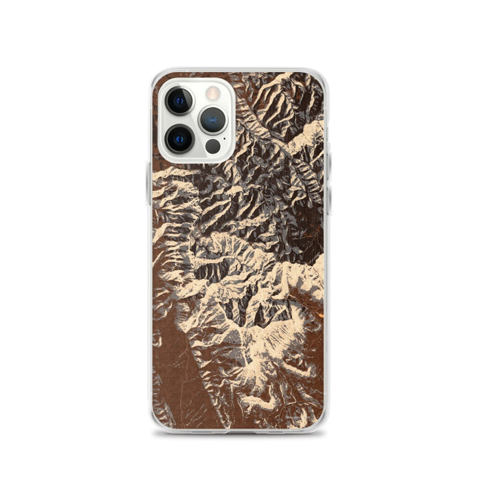 Custom Guadalupe Mountains National Park Map iPhone 12 Pro Phone Case in Ember