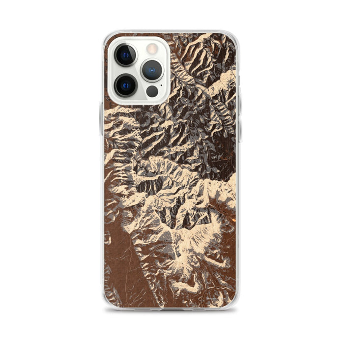 Custom Guadalupe Mountains National Park Map iPhone 12 Pro Max Phone Case in Ember