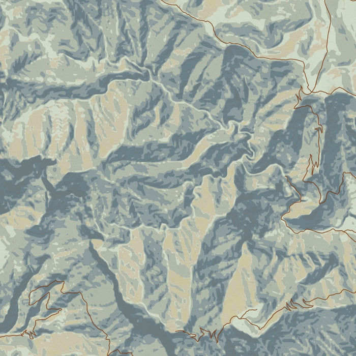 Guadalupe Mountains National Park Map Print in Woodblock Style Zoomed In Close Up Showing Details