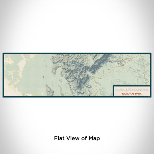 Flat View of Map Custom Guadalupe Mountains National Park Map Enamel Mug in Woodblock