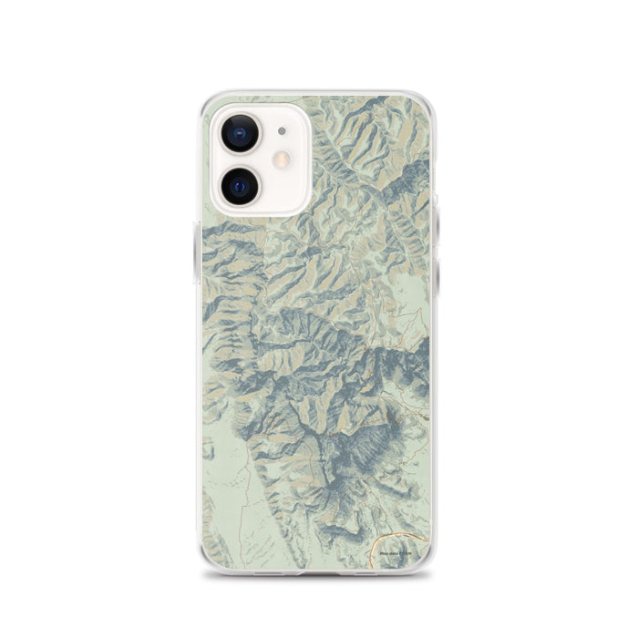 Custom Guadalupe Mountains National Park Map iPhone 12 Phone Case in Woodblock