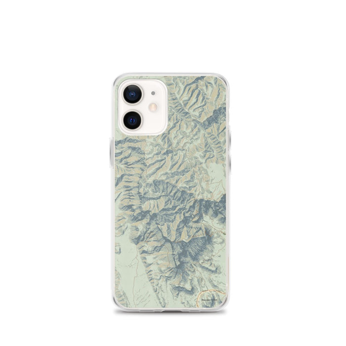 Custom Guadalupe Mountains National Park Map iPhone 12 mini Phone Case in Woodblock