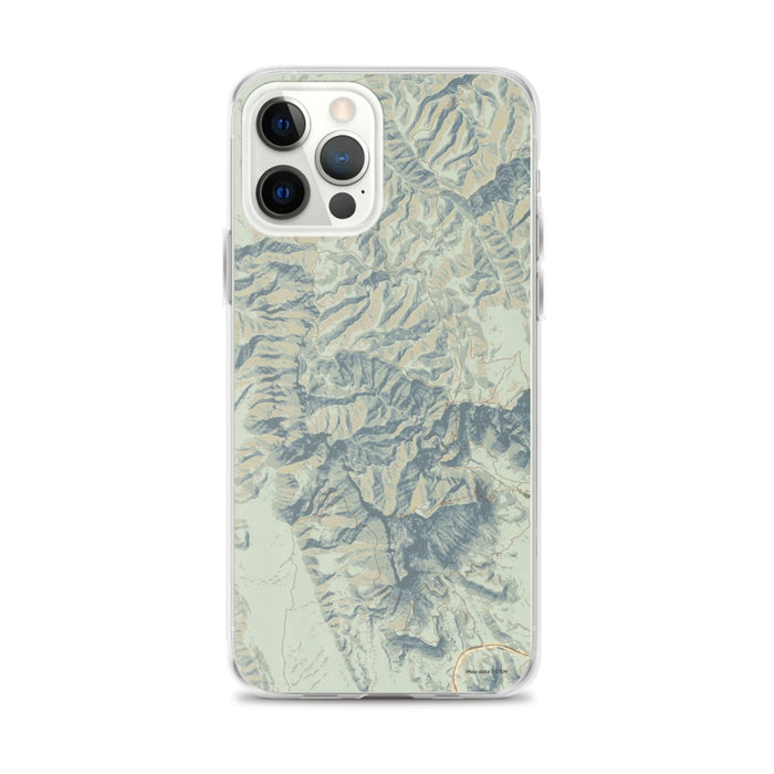 Custom Guadalupe Mountains National Park Map iPhone 12 Pro Max Phone Case in Woodblock