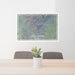 24x36 Guadalupe Peak Texas Map Print Lanscape Orientation in Afternoon Style Behind 2 Chairs Table and Potted Plant