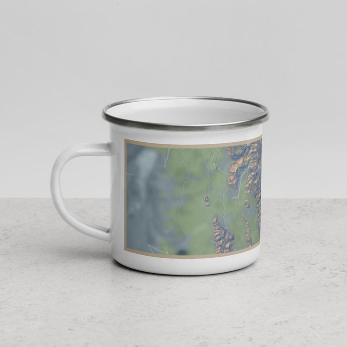 Left View Custom Guadalupe Peak Texas Map Enamel Mug in Afternoon