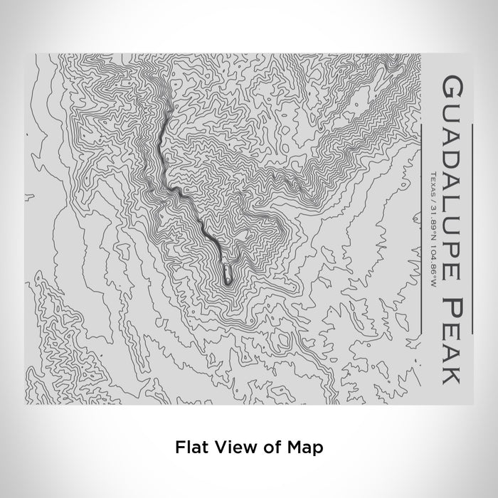 Rendered View of Guadalupe Peak Texas Map Engraving on 20oz Stainless Steel Insulated Bottle with Bamboo Top