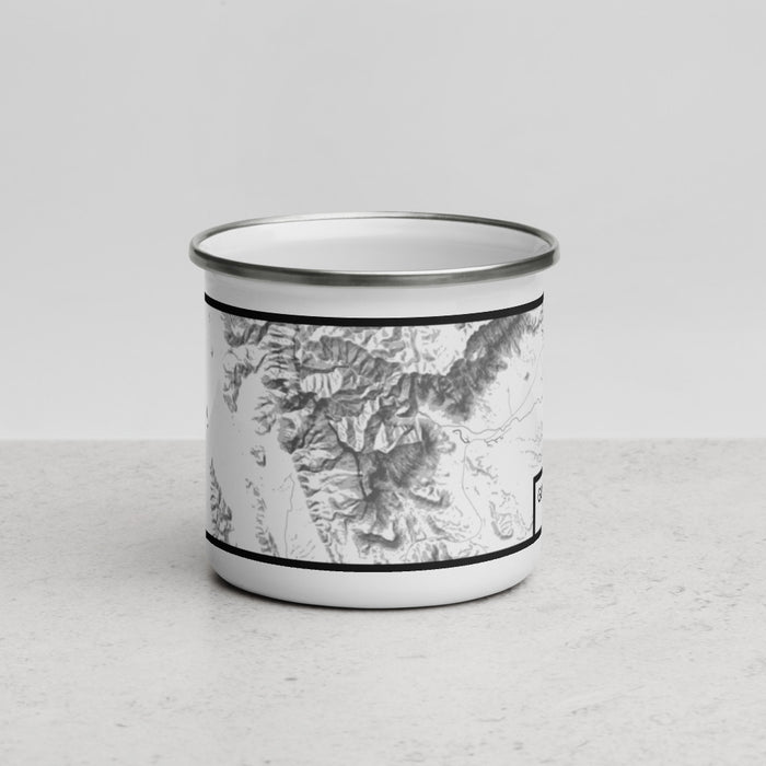 Front View Custom Guadalupe Peak Texas Map Enamel Mug in Classic