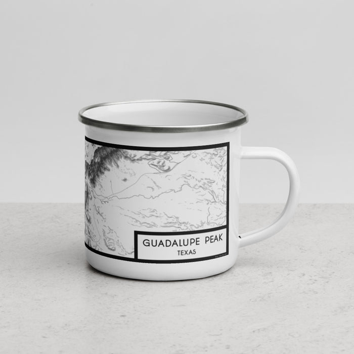 Right View Custom Guadalupe Peak Texas Map Enamel Mug in Classic