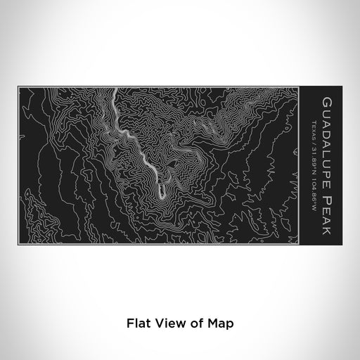 Rendered View of Guadalupe Peak Texas Map Engraving on 17oz Stainless Steel Insulated Cola Bottle in Black