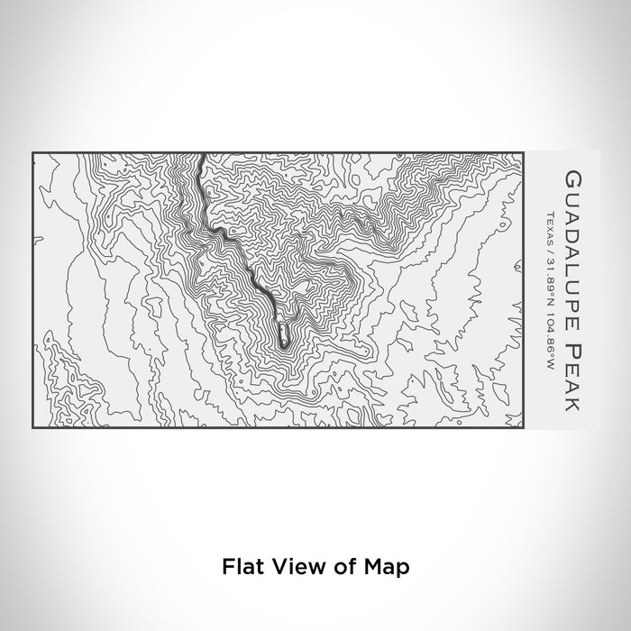 Rendered View of Guadalupe Peak Texas Map Engraving on 17oz Stainless Steel Insulated Cola Bottle in White