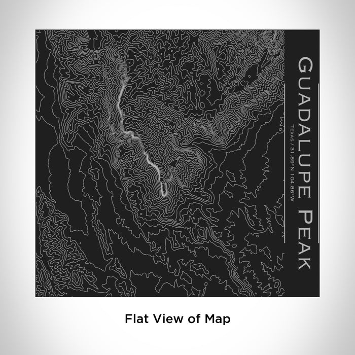 Rendered View of Guadalupe Peak Texas Map Engraving on 17oz Stainless Steel Insulated Tumbler in Black