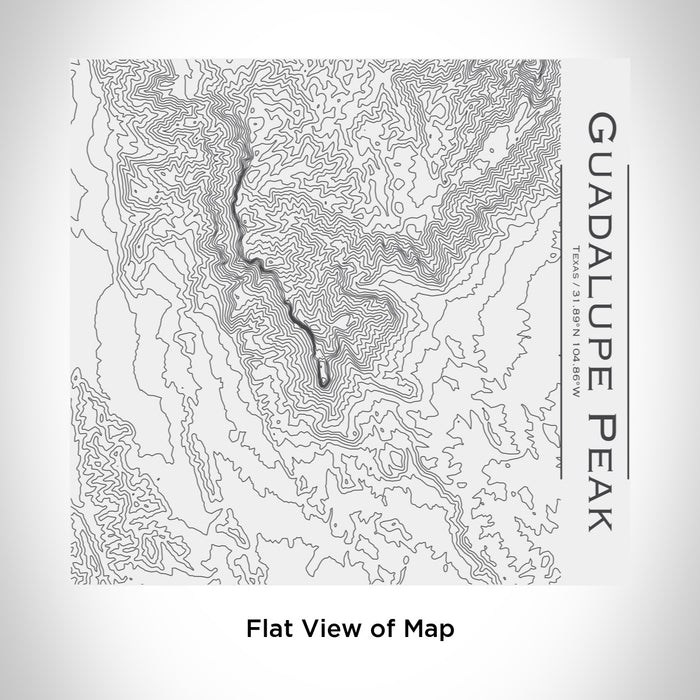 Rendered View of Guadalupe Peak Texas Map Engraving on 17oz Stainless Steel Insulated Tumbler in White
