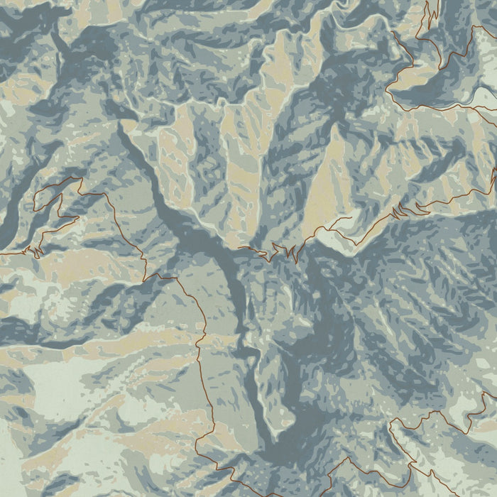 Guadalupe Peak Texas Map Print in Woodblock Style Zoomed In Close Up Showing Details