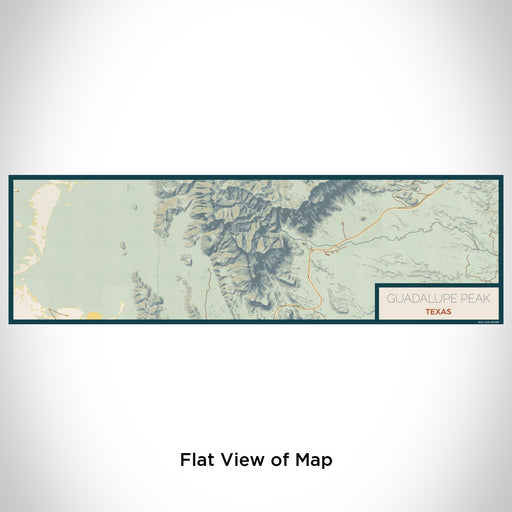 Flat View of Map Custom Guadalupe Peak Texas Map Enamel Mug in Woodblock