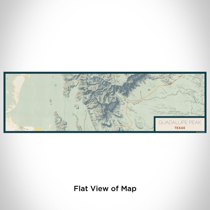 Flat View of Map Custom Guadalupe Peak Texas Map Enamel Mug in Woodblock