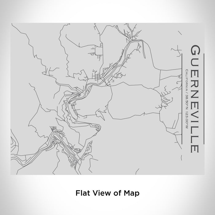 Rendered View of Guerneville California Map Engraving on 20oz Stainless Steel Insulated Bottle with Bamboo Top