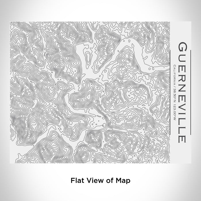 Rendered View of Guerneville California Map Engraving on 20oz Stainless Steel Insulated Bottle with Bamboo Top in White