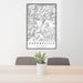 24x36 Guerneville California Map Print Portrait Orientation in Classic Style Behind 2 Chairs Table and Potted Plant