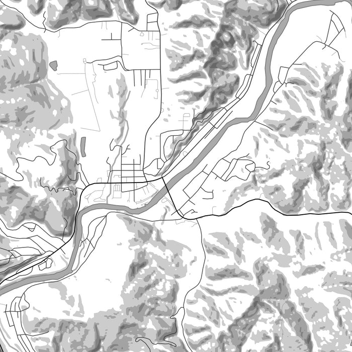 Guerneville California Map Print in Classic Style Zoomed In Close Up Showing Details