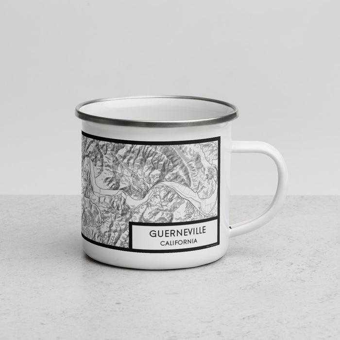 Right View Custom Guerneville California Map Enamel Mug in Classic