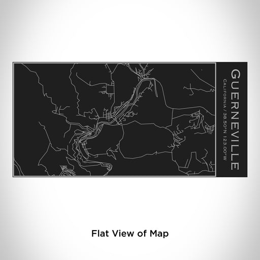Rendered View of Guerneville California Map Engraving on 17oz Stainless Steel Insulated Cola Bottle in Black