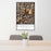 24x36 Guerneville California Map Print Portrait Orientation in Ember Style Behind 2 Chairs Table and Potted Plant