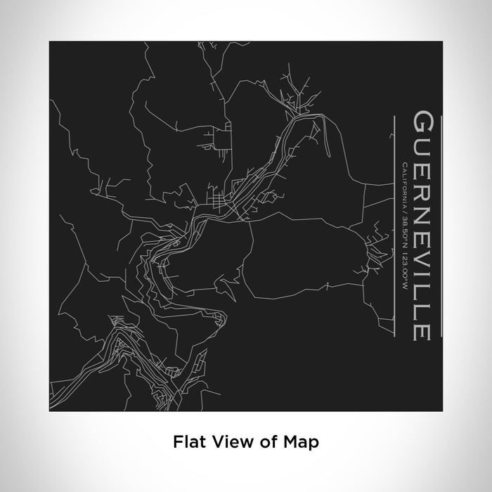 Rendered View of Guerneville California Map Engraving on 17oz Stainless Steel Insulated Tumbler in Black