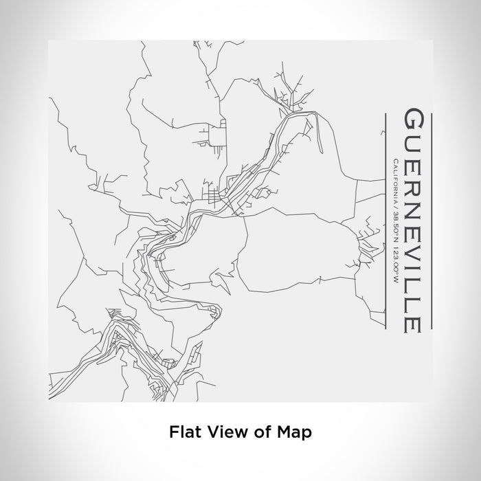 Rendered View of Guerneville California Map Engraving on 17oz Stainless Steel Insulated Tumbler in White