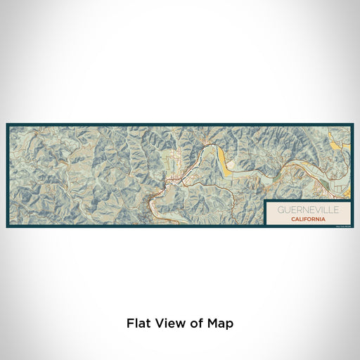 Flat View of Map Custom Guerneville California Map Enamel Mug in Woodblock