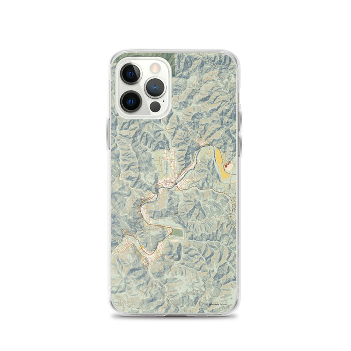 Custom Guerneville California Map iPhone 12 Pro Phone Case in Woodblock